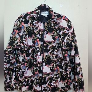 Vintage Krist Gudnason Butterfly Print Blouse Jacket | 80s 90s Statement Top